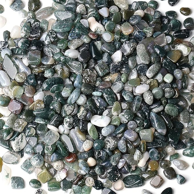 1lb Aquatic Agate Aquarium Gravel Rocks Natural Tumbled Healing Crystal Chips Bulk Gemstones Crushed Stones for Fountain Vase Filler Planters Decorative Fish Tank Potted Reiki Energy Balancing
