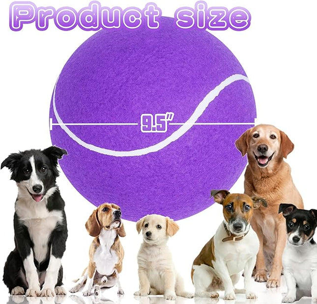 Big Tennis Ball for Dogs, Giant Dog Tennis Ball Toy Large Outdoor Sports Gift for Small Medium Large Dog (Purple, 9.5 inch)