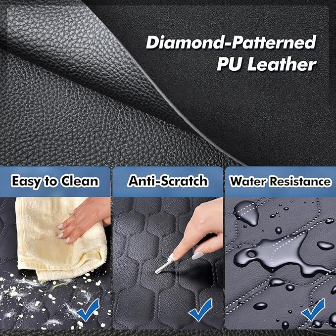 XL 3-in-1 Convertible PU Leather Dog Car Seat Extender & Booster Seat – 400lb Capacity, Waterproof, Hard Bottom, Scratch-Proof Hammock for Cars & SUVs