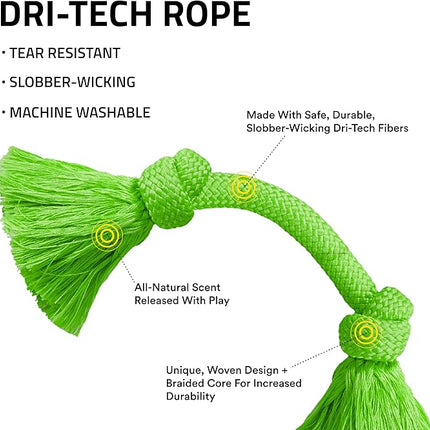 Playology Dog Toys | Dri-Tech Rope Toy Tug of War Rope for Aggressive Chewers | Medium Sweet Potato Scented Toy - Easy to Clean and Made from Non Toxic Materials
