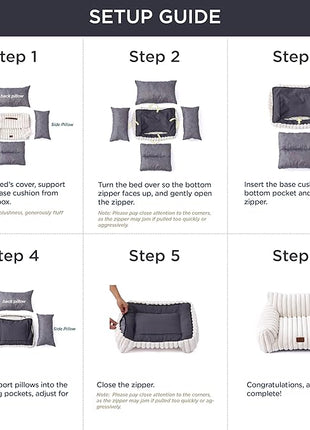 Bedsure Cute Cat Couch for Pets - Fluffy Small Dog Sofa with Premium Soft Corduroy Fleece, Pet Sofa with Removable Washable Cover, Supportive Dog Couch Bed for Small Medium Dogs, 30inch, Warm Grey