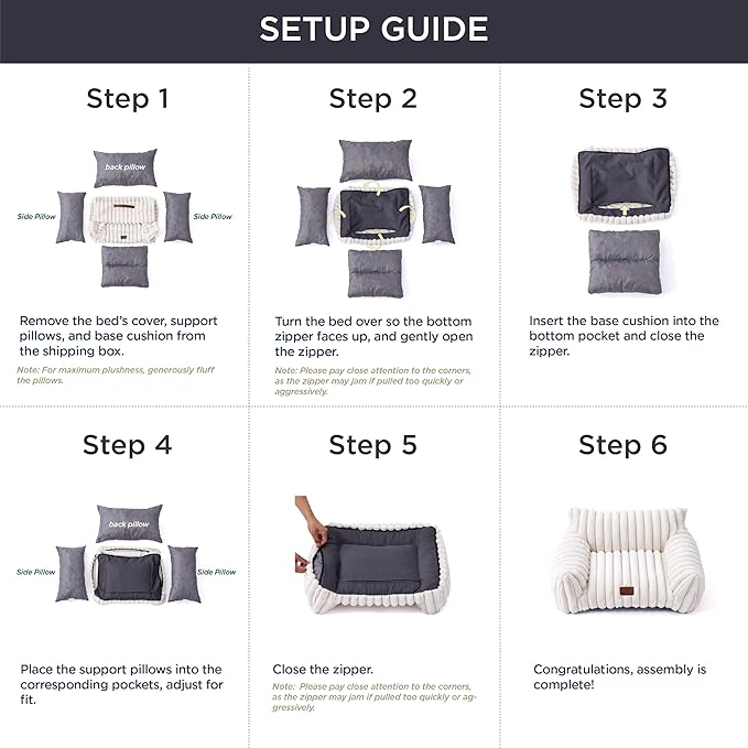 Bedsure Cute Cat Couch for Pets - Fluffy Dog Bed Small Medium Size Dog with Premium Soft Corduroy Fleece, Pet Sofa with Removable Washable Cover, Supportive Couch Bed for Small Dogs, 30inch, Cream