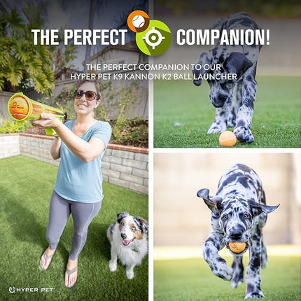 Hyper Pet MINI Tennis Balls for Dogs Safe Dog Toys & Tennis Balls for Exercise, Training, Hyper Pet K9 Kannon Dog Ball Launcher) Bright Colored Interactive Orange Pack of 4