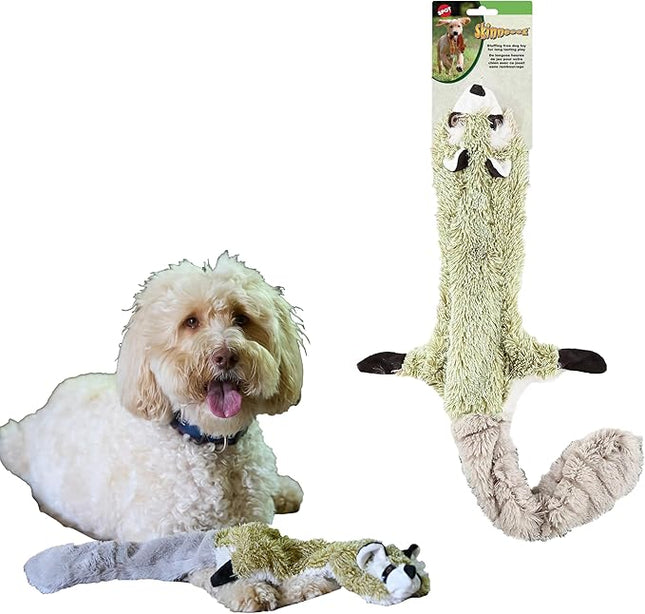 SPOT Skinneeez Raccoon 23 Inch Stuffing-Free Dog Toy – Soft Plush Tug Toy with Two Squeakers for Medium and Large Dogs – Mess-Free Interactive Chew Toy