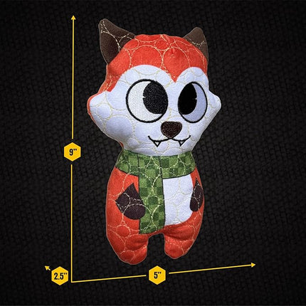 Bite Force -Durable & Strong Dog Toy Fox with Squeaker, Kevlar-Reinforced for Aggressive Chewers for Small Medium Large Dogs - Green.