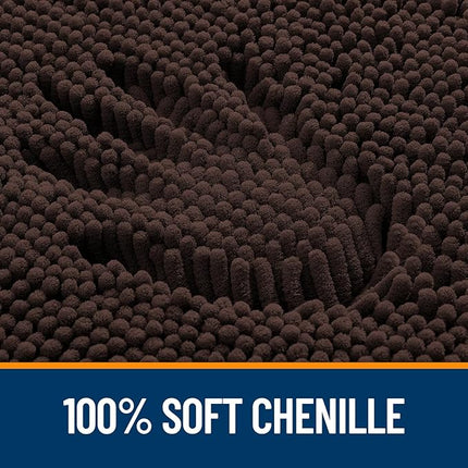 OLANLY Bathroom Rugs 59x20, Extra Soft Absorbent Chenille Bath Rugs, Rubber Backing Quick Dry, Machine Washable Bath Mats for Bathroom Floor, Tub and Shower, Home Decor Accessories, Brown