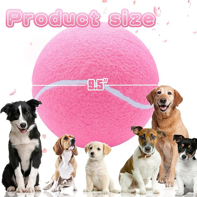 Big Tennis Ball for Dogs, Giant Dog Tennis Ball Toy Large Outdoor Sports Gift for Small Medium Large Dog (Pink, 9.5 inch)