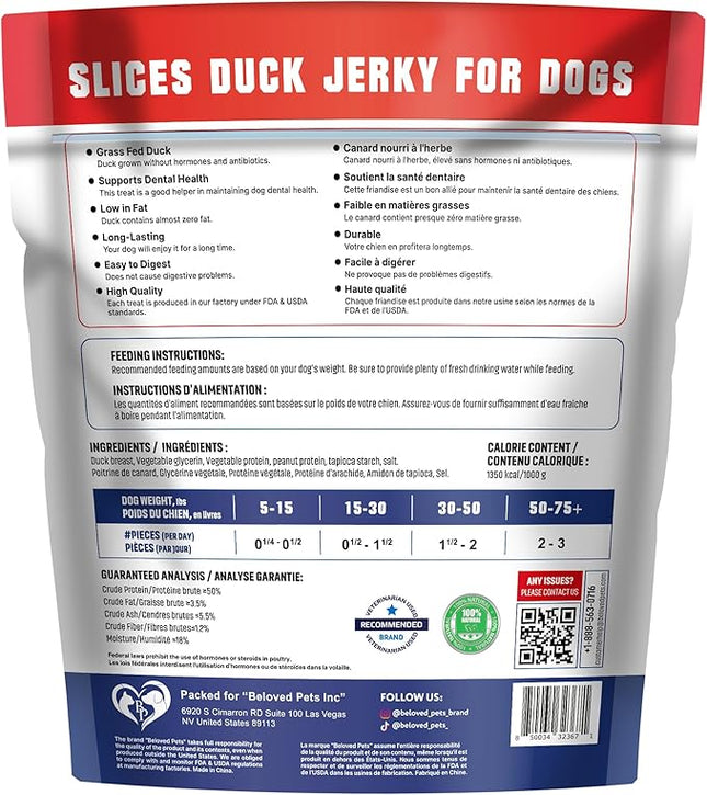 Dog Treats Duck Jerky 1.5 LB – Dog Food & High Protein Chews for Large, Medium & Small Breeds – Natural Healthy Training Strips & Snacks – Human Grade Real Meat – Grain Free, Rawhide Free, Bulk Pack