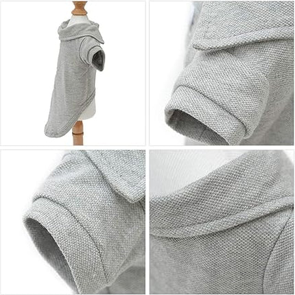 lovelonglong Basic Dog Polo Shirts Premium Cotton, Polo T-Shirts for Large Medium Small Dogs with a Two-Button Collar Blank Color Gray XXL