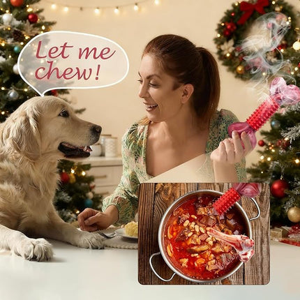 Apasiri Dog Toys for Aggressive Chewers with Beef Flavor: 4-Pack Dog Bones for Large Dogs, 8" Chew Toys Long-Lasting, Tough Nylon & Rubber Dogs Toys