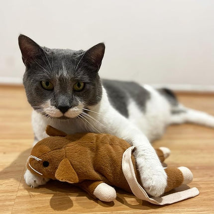 SPOT Super Mouse Sam with Catnip - Lifelike Cat Toy, Fuzzy Mice with Catnip and Crinkle Sound, Extra Large Size for Cuddling, Kicking, Chasing, Playing - 11in Plush Toys, Assorted Colors