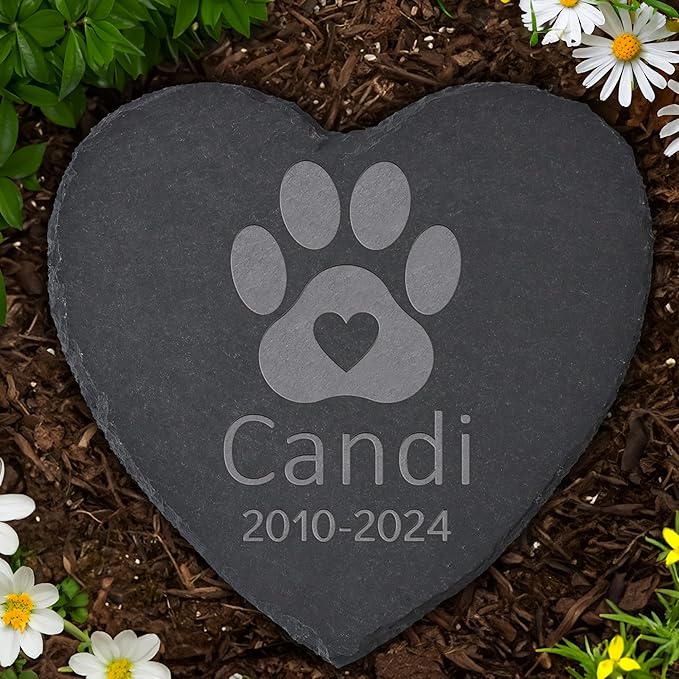 Personalized Pet Memorial Stone, Dog Memorial Gifts for Loss of Dog, Pet Loss Gifts, Pet Memorial, Loss of Dog Sympathy Gift, Dog Remembrance Gift, Pet Bereavement Gifts - Paw Print with Heart