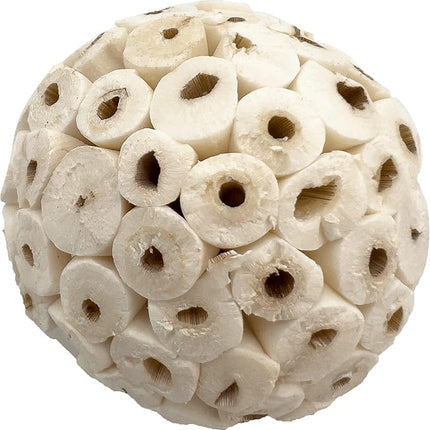 by M&M 5100 Small Sola Bird Balls Pk2 - Handmade Natural Sola Wood Balls, Foraging Fun, Lightweight, Effortless to Chew and Shred, Superb Bird Foot Toys for Small to Med Size Birds