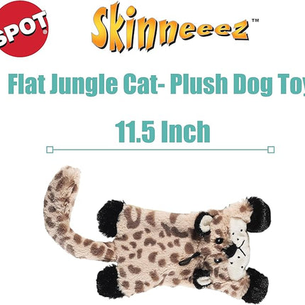 SPOT Skinneeez Flat Cat 11.5 Inch Stuffing-Free Plush Squeaky Dog Toy – Soft Interactive Toy for Mini and Small Dogs – Mess-Free Play for Light Chewers – Assorted Styles