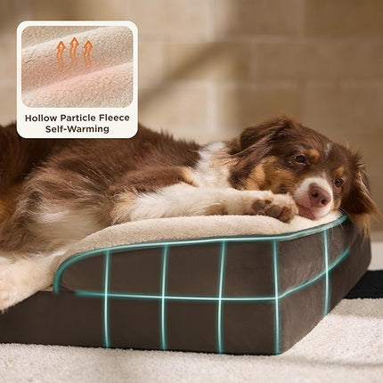 Bedsure XL Self Warming Orthopedic Dog Bed for Extra Large Dogs - Washable XLarge Dog Bed Waterproof, Comfort Pet Couch with Removable Cover, Supportive Foam Pets Sofa with Nonskid Bottom, Brown
