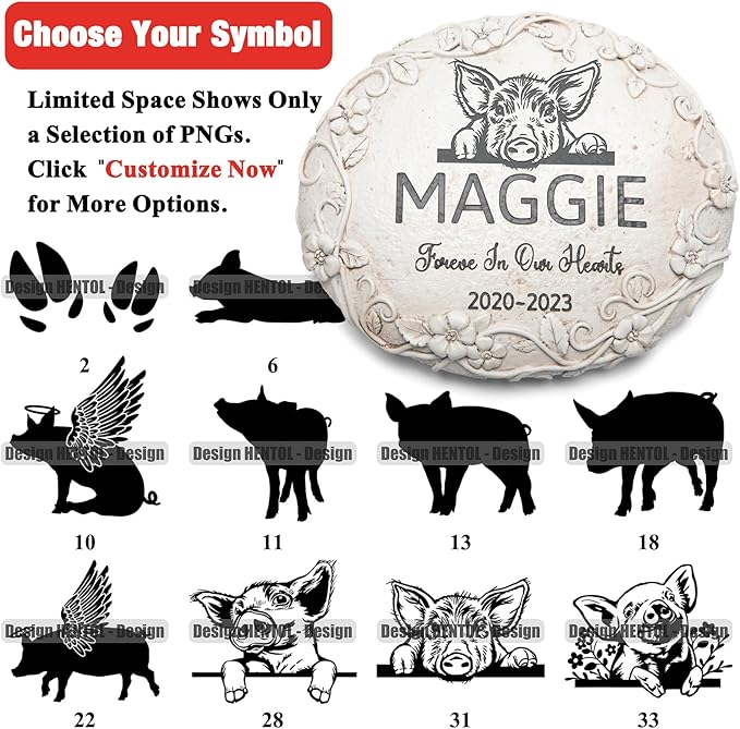Personalized Pig Memorial Stone, Pet Grave Marker Pig, Pig Headstone, Pig Tombstone, Pig Gravestone, Pig Memorial Gifts