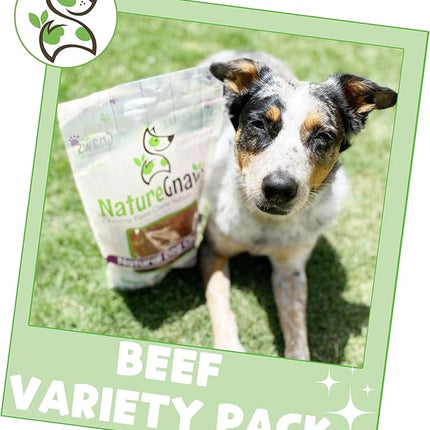 Nature Gnaws Variety Pack for Large Dogs (12 Count) - Bully Sticks, Beef Tendons and Tripe Twists for Dogs - Natural Long Lasting Beef Dog Chew Bones - Rawhide Free