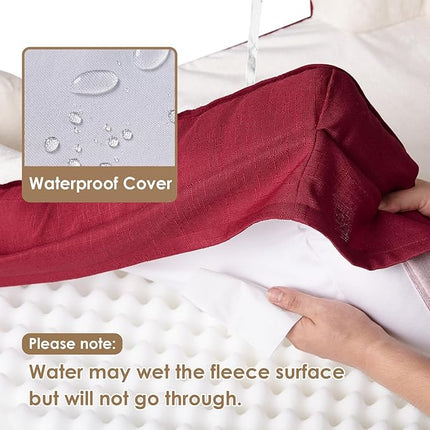 EHEYCIGA Orthopedic XL Dog Beds, Waterproof Memory Foam Dog Bed for Extra Large Dogs, Non-Slip Bottom and Egg-Crate Foam Big Pet Couch Bed with Washable Removable Cover,Red