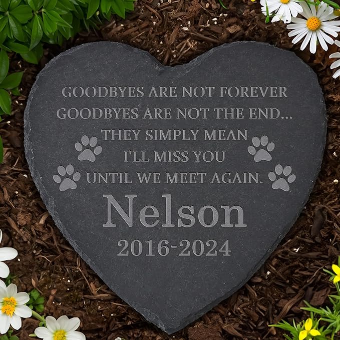 Personalized Pet Memorial Stone, Dog Memorial Gifts for Loss of Dog, Pet Loss Gifts, Pet Memorial, Loss of Dog Sympathy Gift, Dog Remembrance Gift, Pet Bereavement Gifts - Goodbye Are Not Forever