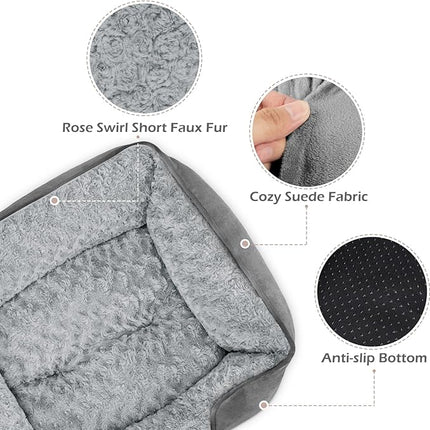 INVENHO X-Large Dog Bed Rectangle Washable Orthopedic Soft Calming Sleeping Durable Pet Cuddler with Anti-Slip Bottom
