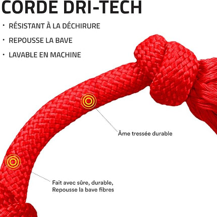 Playology Dog Toys | Dri-Tech Rope Toy Tug of War Rope for Aggressive Chewers | Medium Beef Scented Toy - Easy to Clean and Made from Non Toxic Materials