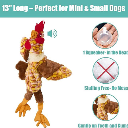 SPOT Skinneeez Chicken 13 Inch Stuffing-Free Plush Squeaky Dog Toy – Soft Interactive Chew Toy for Small and Medium Dogs – Mess-Free Play for Light & Moderate Chewers