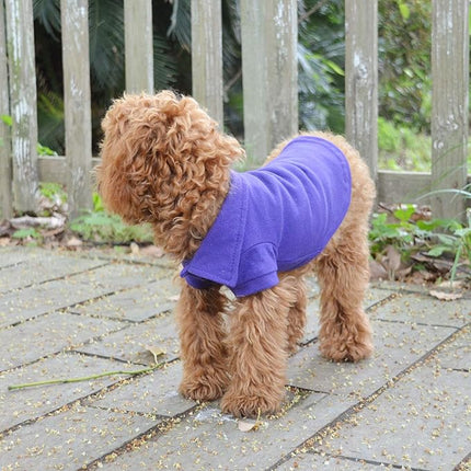 lovelonglong Basic Dog Polo Shirts Premium Cotton, Polo T-Shirts for Large Medium Small Dogs with a Two-Button Collar Blank Color Purple M