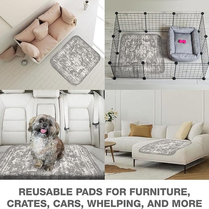 PUPIBOO Washable Pee Pads for Dogs and Cats - Super Absorbent Reusable Puppy Training Pads - 100% Waterproof, Leak-Proof & Non-Slip Whelping Pads for Pet Housebreaking