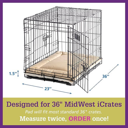 Pet Dreams Dog Crate Pad - Washable Kennel Mat, Crate Pads for Dog Cages, Non-Toxic, Flat Indoor Cat Bed, Fits iCrate 18, 24, 30, 36, 42, 48 Inches (Grey, Large, 36")