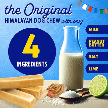 Himalayan Chew Original Yak Cheese Chew, Peanut Butter, 1 X-Large Stick, 5.3 oz, Gluten Free, Healthy Treats, Grain & Lactose Free 100% Natural, Long Lasting Chews for s Over 55 lbs