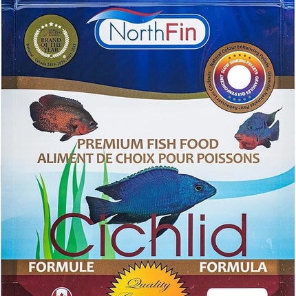 Northfin Cichlid Formula Fish Food – Slow Sinking Pellets for Cichlids (1mm, 500g) | Premium High-Protein, All-Natural Cichlid Diet to Enhance Color & Growth – No Fillers, No Hormones, Made in Canada