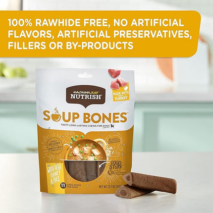 Rachael Ray Nutrish Dog Chews Soup Bones With Real Turkey & Rice, 24 Dog Treats
