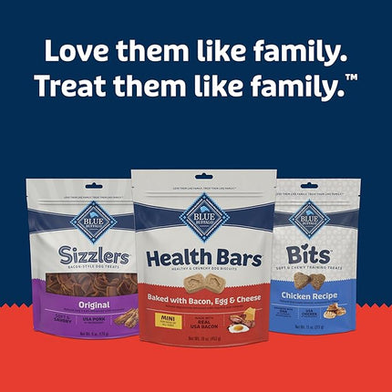 Blue Buffalo Health Bars Mini Crunchy Dog Biscuits, Oven-Baked with Natural Ingredients, Bacon, Egg & Cheese, 16-oz Bag