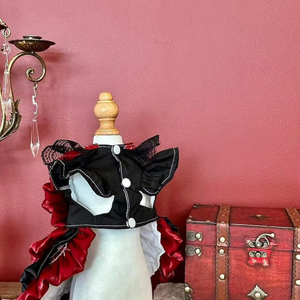 Fashion Sweet Puppy Dog Lace Princess Dress Tailored for Mini and Petite Dog B-red Small