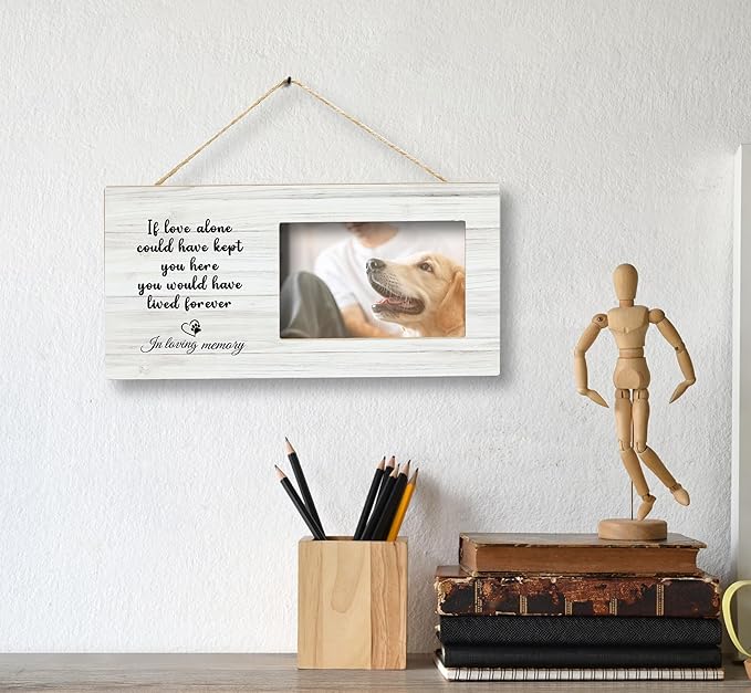 SRADMO Pet Memorial Photo Frame - 12x6, Cat & Dog Frames for Loved Ones Lost, Picture Frame for Pet Remembrance
