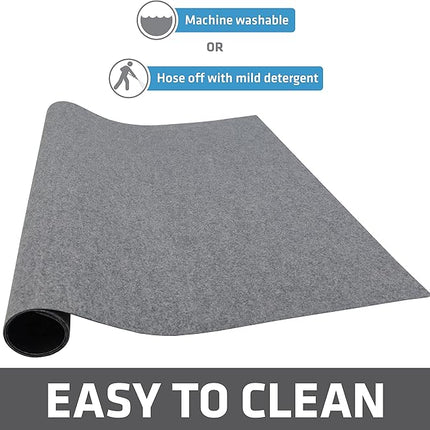 Drymate Dog Crate Mat Liner, Absorbs Urine, Waterproof, Non-Slip, Washable Puppy Pee Pad for Kennel Training - Use Under Pet Cage to Protect Floors, Thin Cut to Fit Design (USA Made) (LGrey)(29"x50")