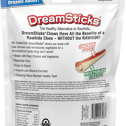 DreamBone DreamSticks With Real Chicken Chews For Dogs, 15 Count, These Easy-to-Digest Rawhide-Free Chews are a Dog’s Favorite Distraction