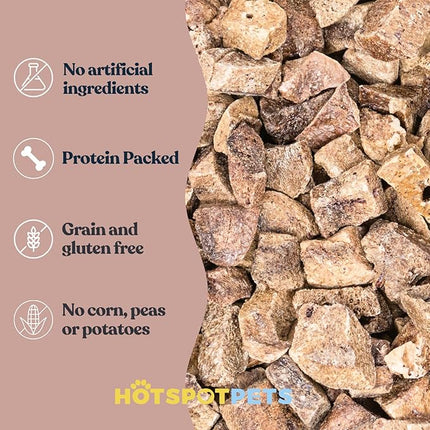 hotspot pets Freeze Dried Pork Liver Treats for Cats & Dogs - Made in USA (1 Pound Value Bag) Single Ingredient, High Protein, All Natural, Grain-Free - Perfect for Training, Topper or Snack