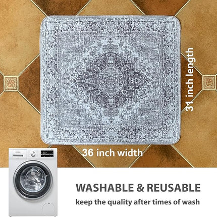 nunubaby Washable Pee Pads for Dogs, Stylish, Non-Slip and Leak-Proof Pee Pads. Reusable Potty Pads for Dogs for Crates and Floors.(Gray/Geo, 31" x36")