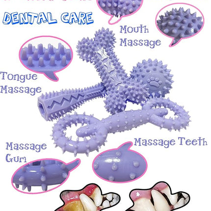 4 Pack Puppy Toys for 2-8 Months Puppies Cute Purple Teething Toys Soft Durable Interactive Chew Toy for Small Dogs