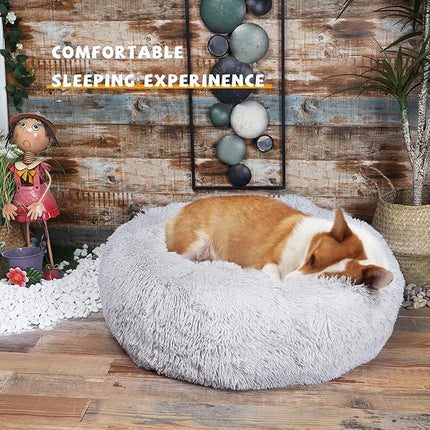 Calming Bed for Medium Dogs - 30 Inch Washable Anti-Anxiety Dog Bed