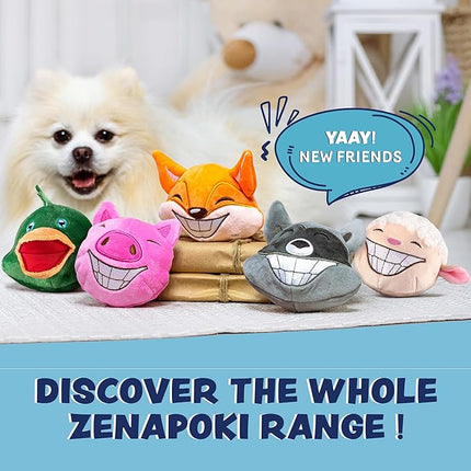 ZENPOKI 3-in-1 Dog Toys - Squeaky interactive - Medium, Large & Small Breeds, Puppy Teething - Grey