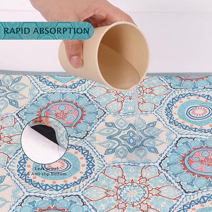 IEUUMLER Washable Pee Pads for Dogs Extra Large 71" x 71", 1 Pack Non-Slip & Waterproof Whelping Pad, Reusable Puppy Potty Training Pad for Playpen EU007 (Green Medallion, 71"X71"-1pcs)