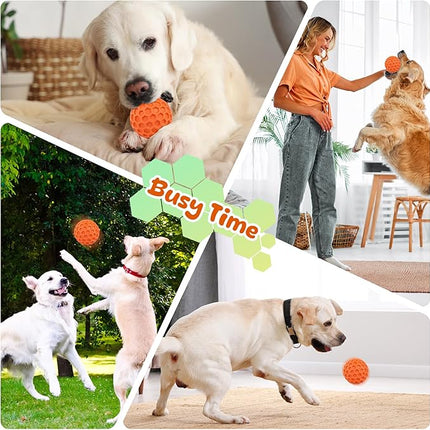 Squeaky Dog Toys for Aggressive Chewers, Indestructible Dog Balls for Aggressive Chewers, Squeaky Balls for Dogs, Interactive Toys for Large Dogs to Relax