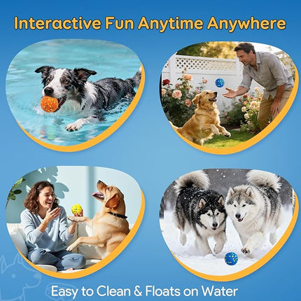 Dog Balls, Indestructible Tennis Balls for Aggressive Chewers, ETPU High-Bounce Floating Fetch Toys for Small & Medium Large Puppies, 4 Pack 2.75''