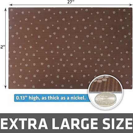 Drymate Dog Crate Mat Liner, Absorbs Urine, Waterproof, Non-Slip, Washable Puppy Pee Pad for Kennel Training - Use Under Pet Cage to Protect Floors, Thin Cut to Fit Design (USA Made) (Brown)(27"x42")