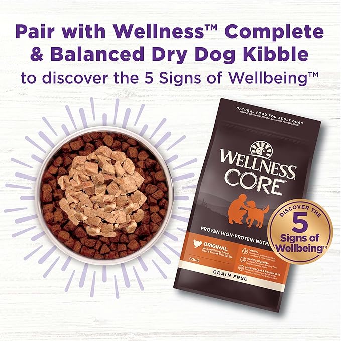 Wellness Bowl Boosters Bare, Dog Food Topper for Small, Medium, & Large Breeds, Grain Free, Natural, Freeze Dried, Beef, 4 Ounce Bag (Pack of 1)