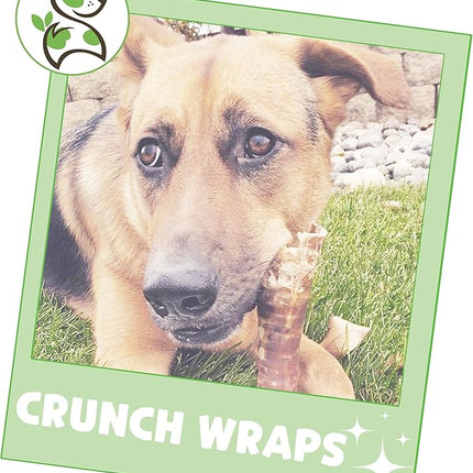 Nature Gnaws Beef Trachea Crunch Wraps for Dogs (3 Count) - Long Lasting Natural Beef Jerky Dog Chew Bones - Rawhide Free