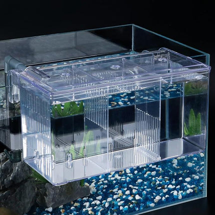 Pawfly Aquarium Breeding Box Fish Tank Hatchery Incubator Acrylic Breeder Box for Aggressive Fish Guppy