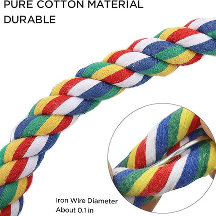 Bird Rope Perches for Parrots, Cockatiels, Parakeets, Budgie Cages Comfy Birds Colorful Rope Toy (31.5inch Metal nut)